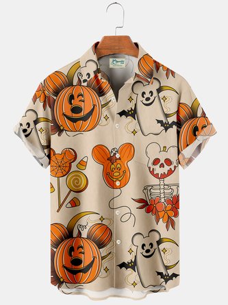 Khaki Holiday Series Halloween Pockets Shirts - Royaura
