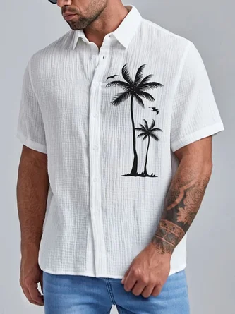 White Holiday Series Palm Tree Shirts - Royaura