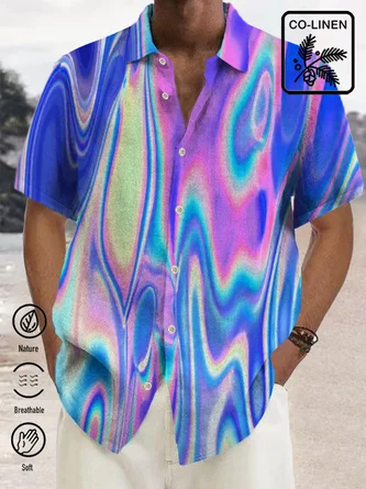 Multicolors Ombre/tie-Dye Linen Art Series Shirts - Royaura