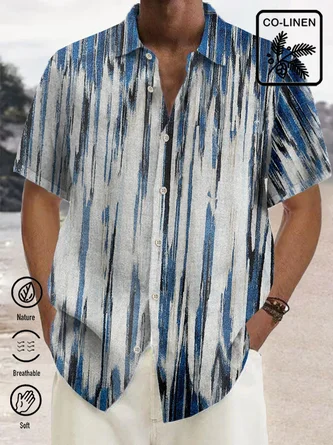 Blue Ombre/tie-Dye Art Series Linen Shirts - Royaura