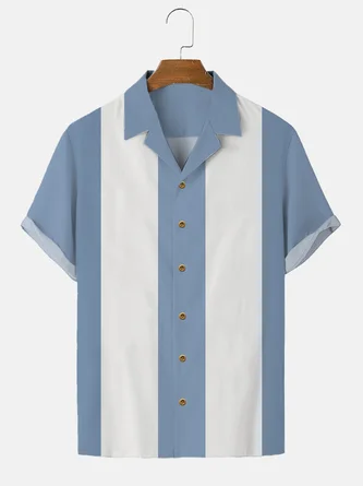 Men's Classic Camp Collar 50s Cool Two Tone Bowling Shirts- Royaura