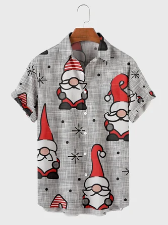 Short Sleeve Christmas Shirt Collar Shirts & Tops - Royaura