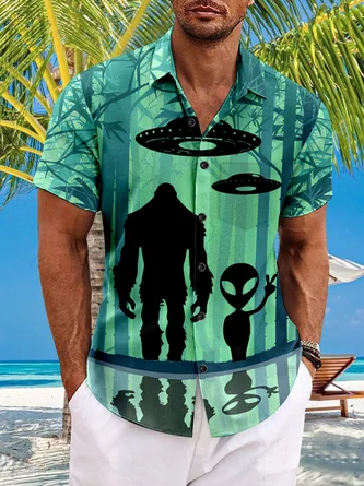 Green Universe Hawaii Series Pockets Shirts - Royaura