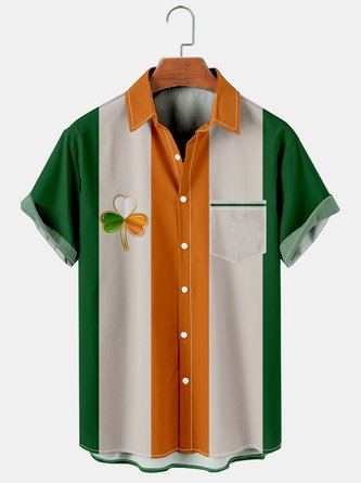 Mens Retro Camp Comfortable-Blend 50S Vintage Bowling Shirts - Royaura