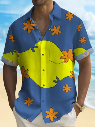 Blue Cartoon Hawaii Series Shirts - Royaura