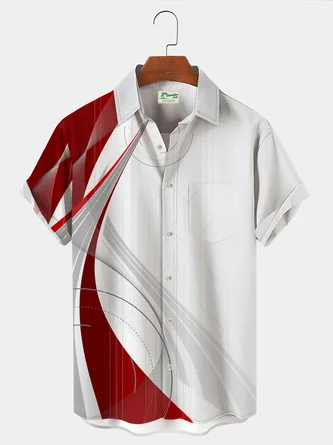 Red Ombre/tie-Dye Art Series Cotton-Blend Shirts - Royaura